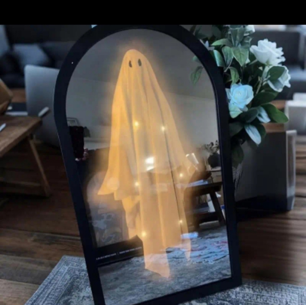Tabletop Decorative Mirror with Ghost Design